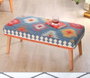 Atelier Del Sofa Banco Azul Algodón Lino Patas Haya 91x46x42 cm Comodidad y Estilo